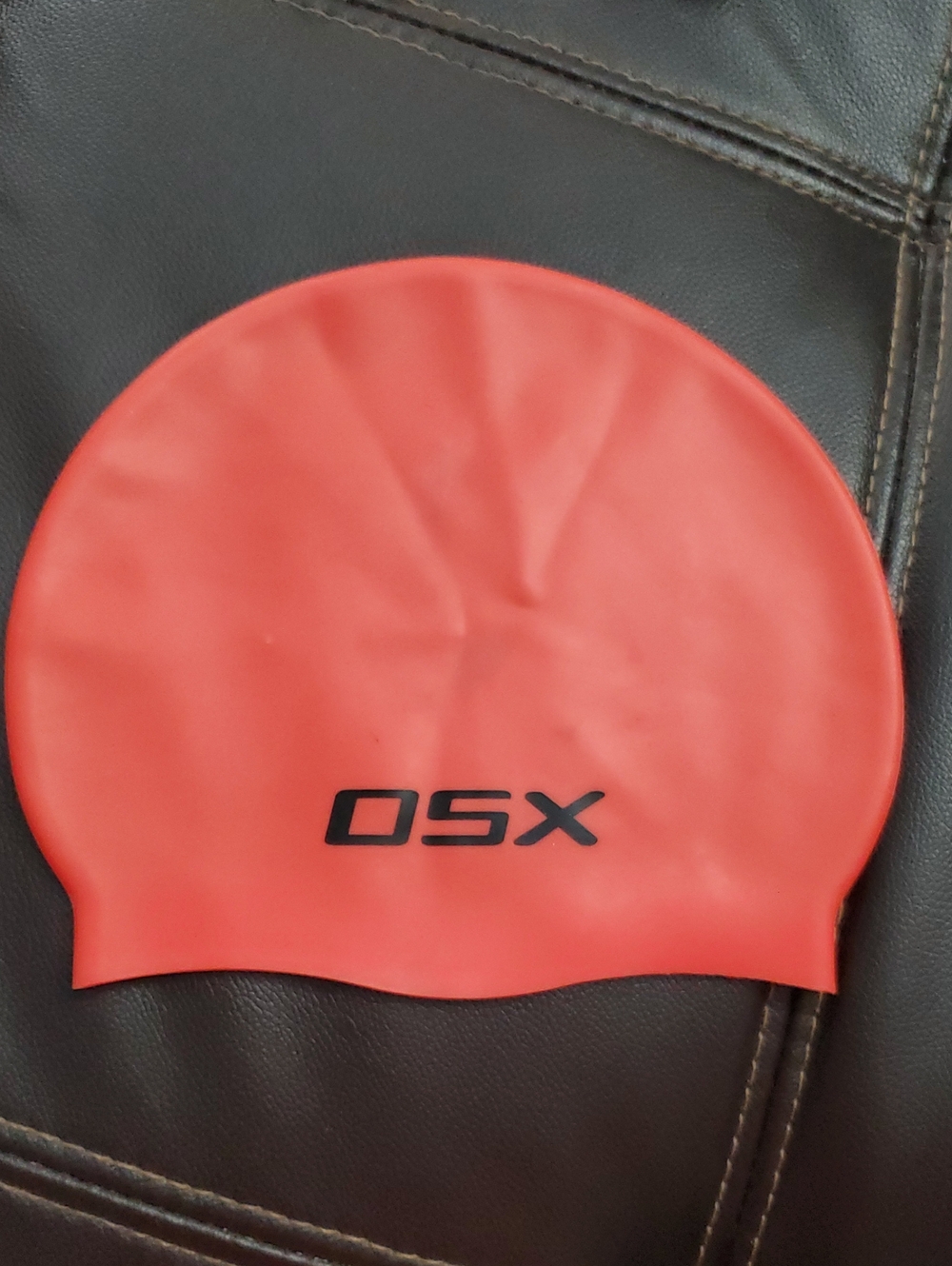 Red Silicone Swim Cap for Women
